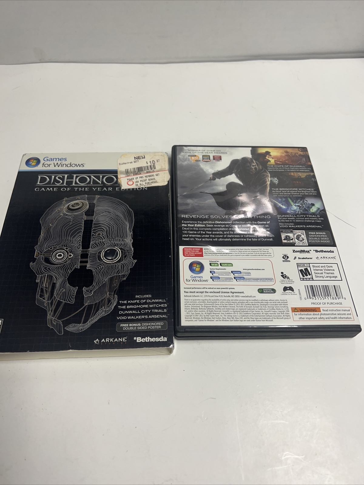Dishonored Game of the Year Edition PC Windows CIB w/POSTER + Inserts