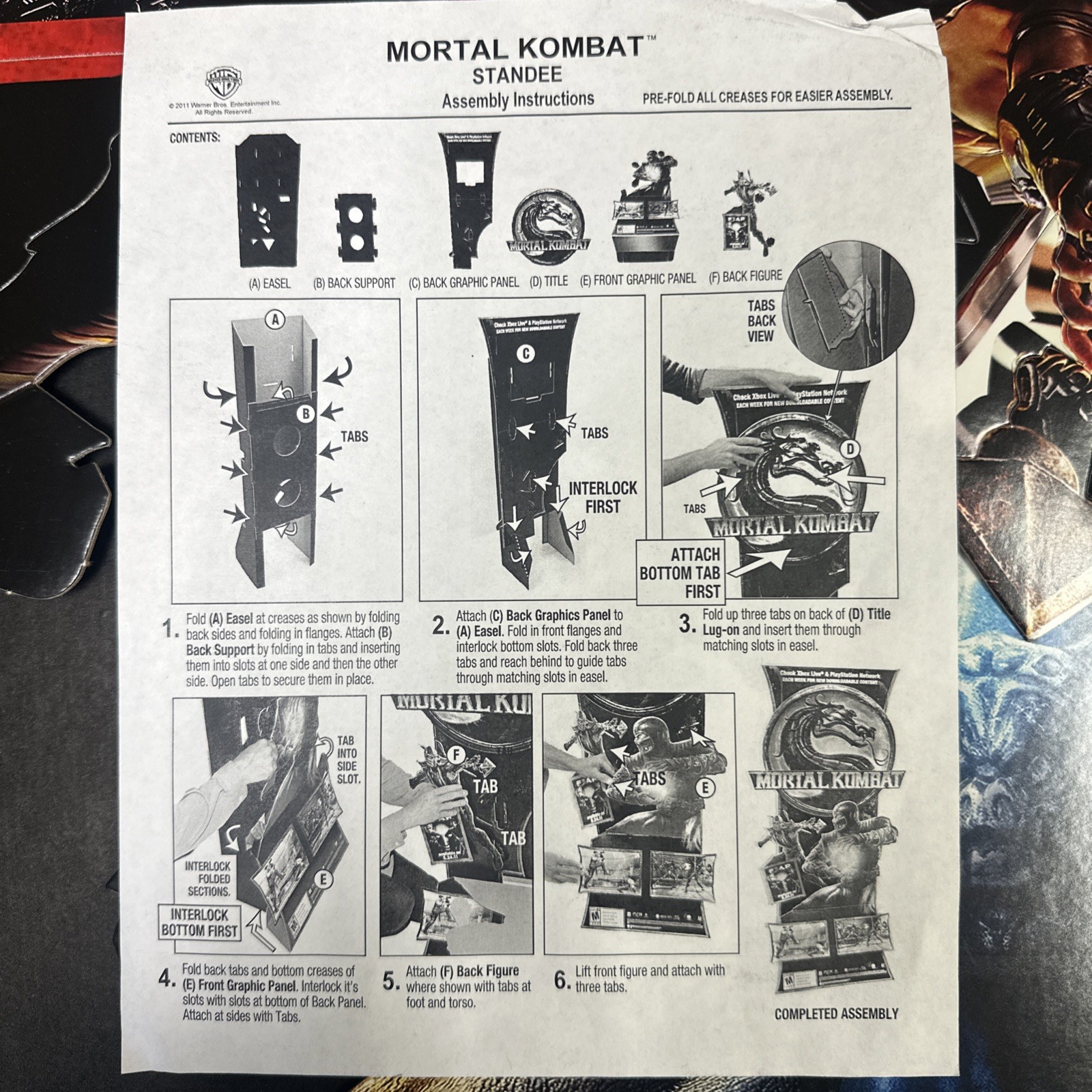 Unassembled Brand New Mortal Kombat 9 Store Display standee See Pictures Read