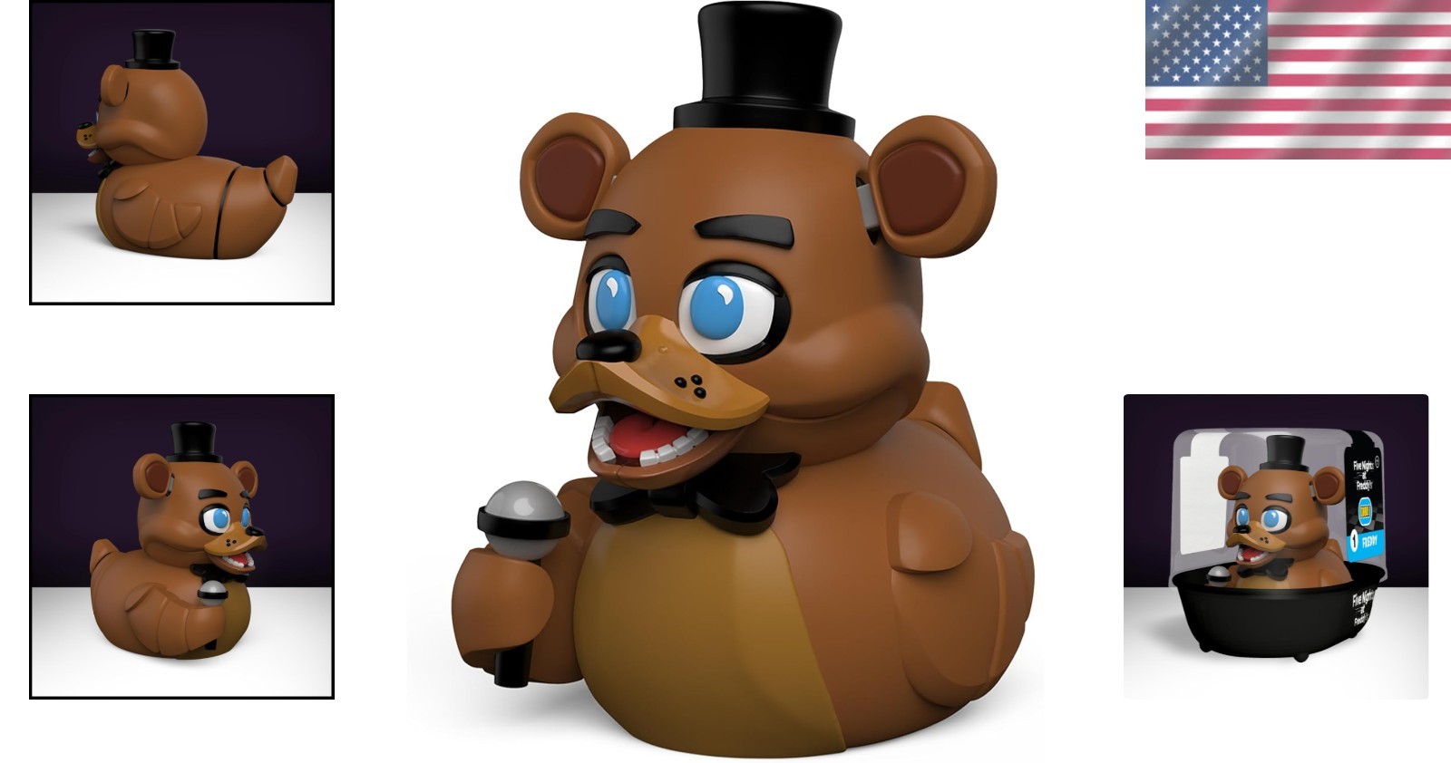 First Edition Freddy Fazbear Cosplaying Rubber Duck Figure – FNAF Collectible
