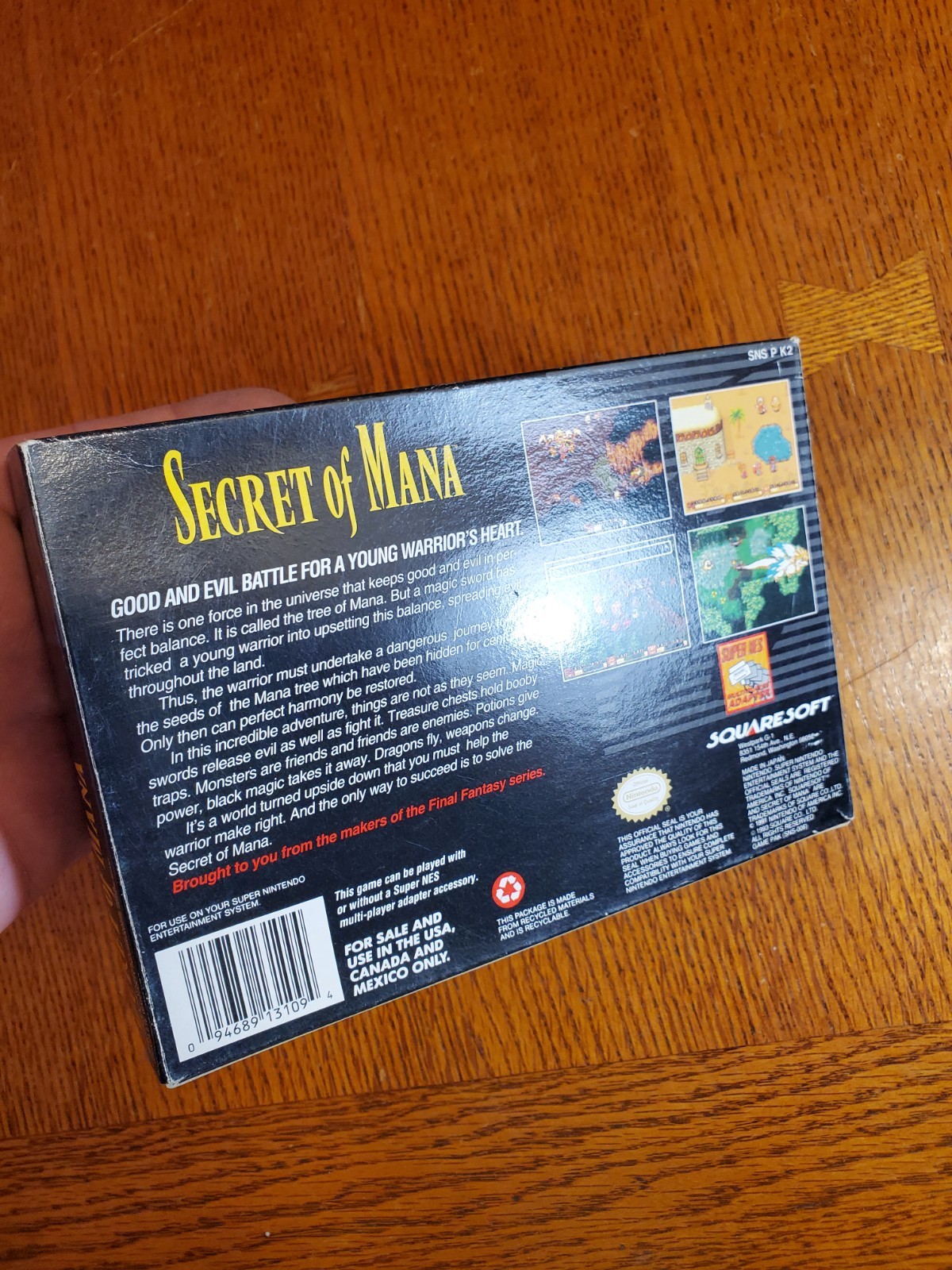 Secret Of Mana SNES Original Box Only Manual And Map