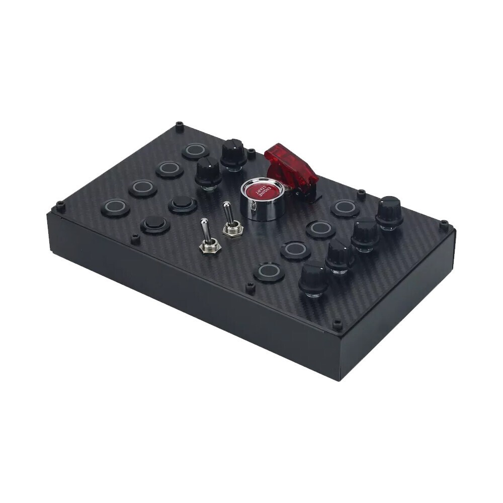SIMDT Button Box SIM Racing Control Box Racing Simulator w/ Carbon Fiber PanelC7