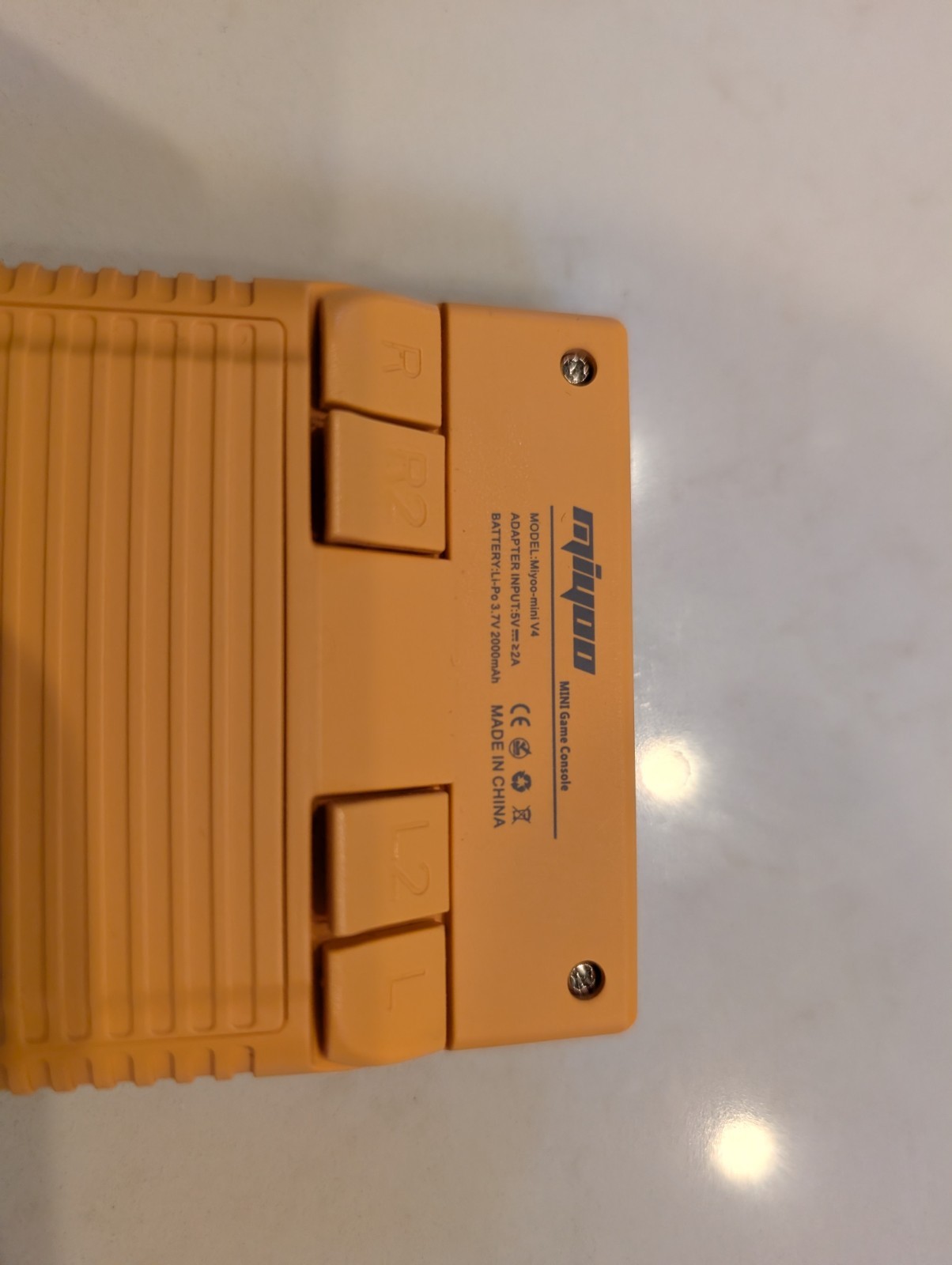 Miyoo Mini V4 Yellow Retro Handheld Linux with Metal Dpad and case/grip