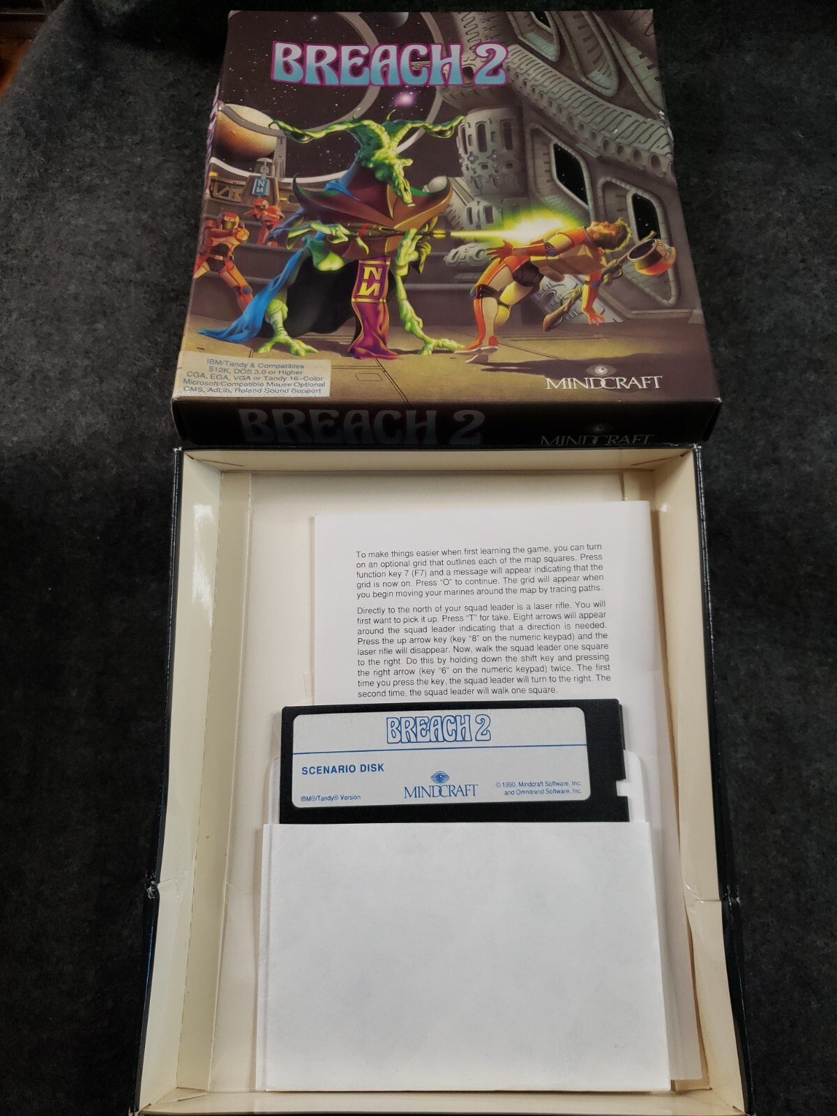 Breach 2 Mindcraft Game – (IBM, 1990) 5.25” Floppy – PC Big Box ……….(SB3)