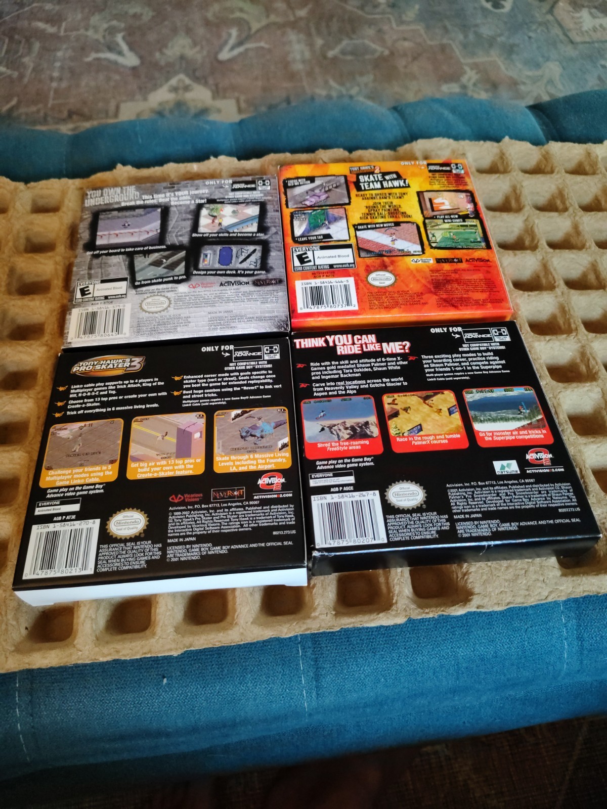 GBA Lot Of Complete Box W/Manuals And Inserts; Tony Hawk & Shaun Palmer