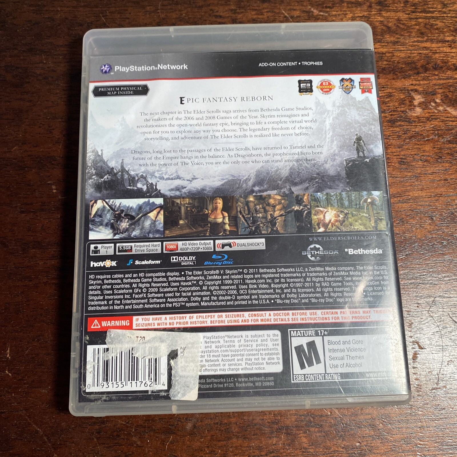 PS3: The Elder Scrolls V: Skyrim With Manual And Map