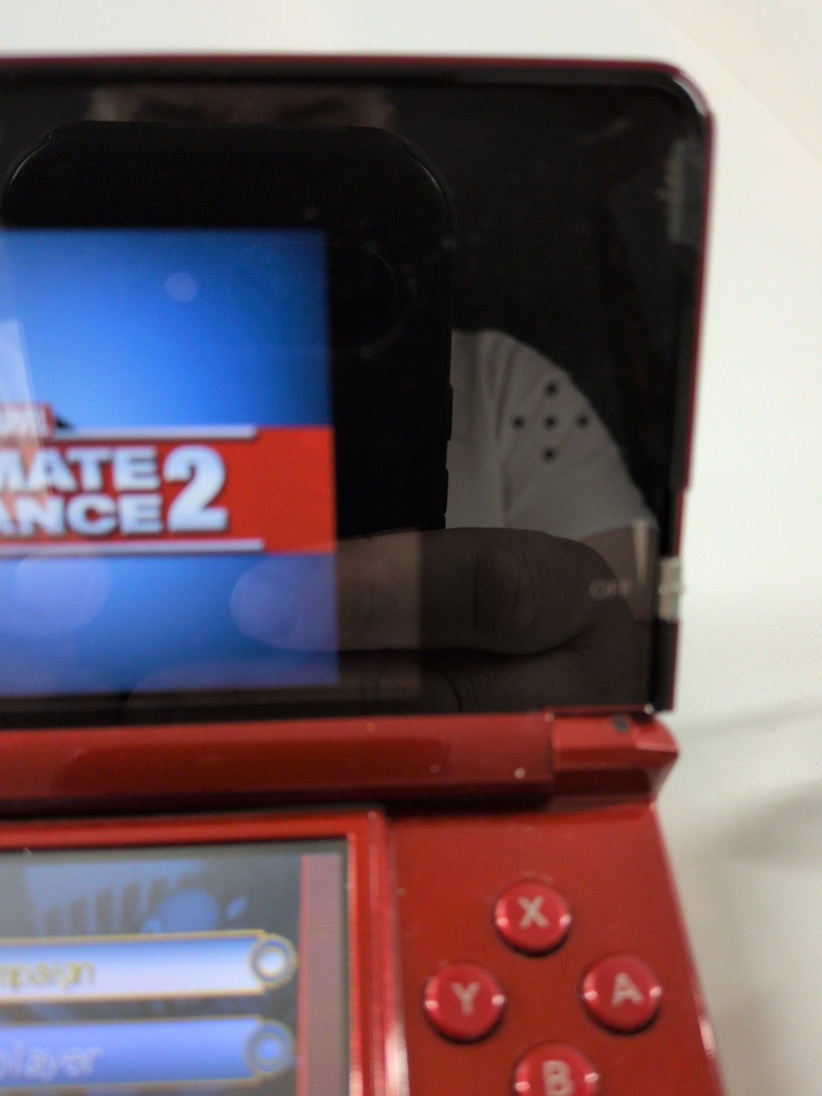 Nintendo 3DS Flame Red Handheld Console System CTR-001 & 4 Super Hero Game Lot