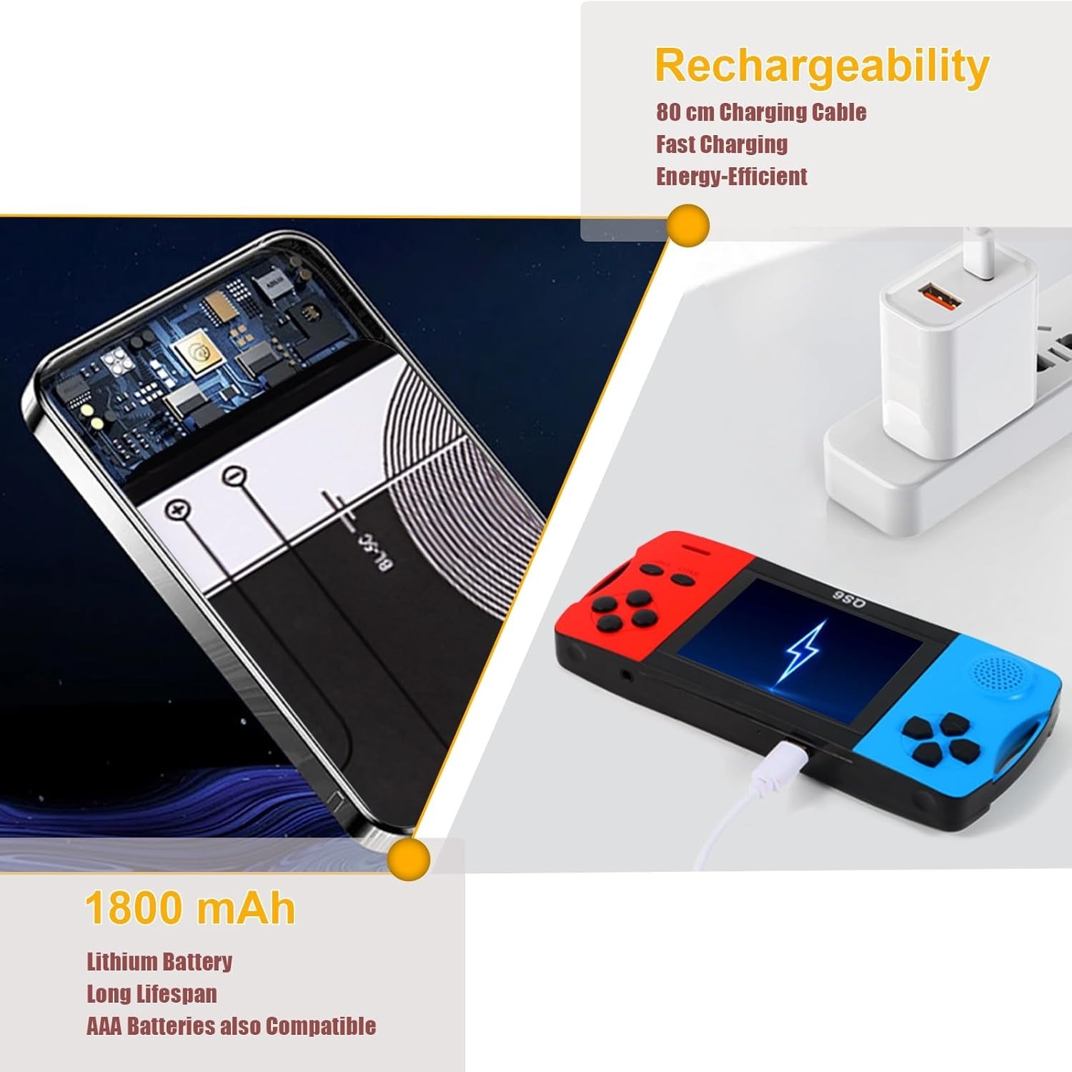 Handheld Games for Kids with Built-in 100+ Classic Retro Games, 3.2″ IPS Scre…