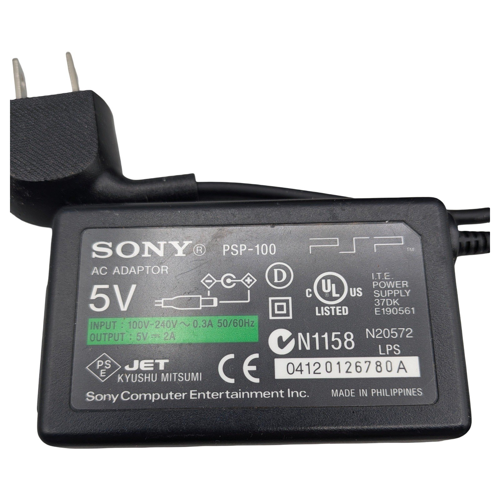 Sony PSP-100 AC Adaptor 5V 2A Power Supply Charger for PSP 1000 2000 3000 Black
