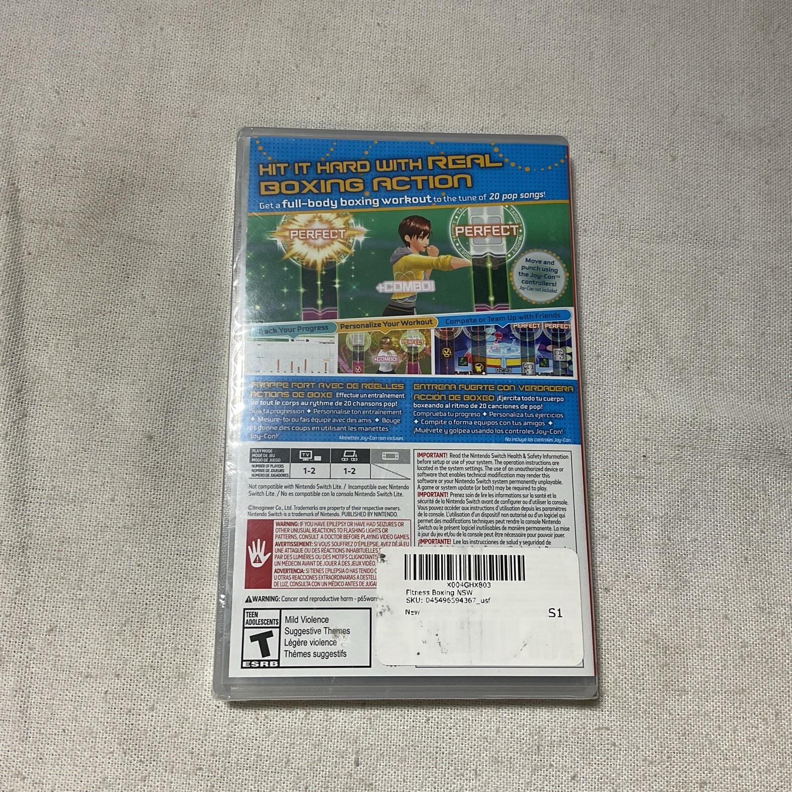 Fitness Boxing 1 – Nintendo Switch Video Game Workout NEW FACTORY SEALED G6