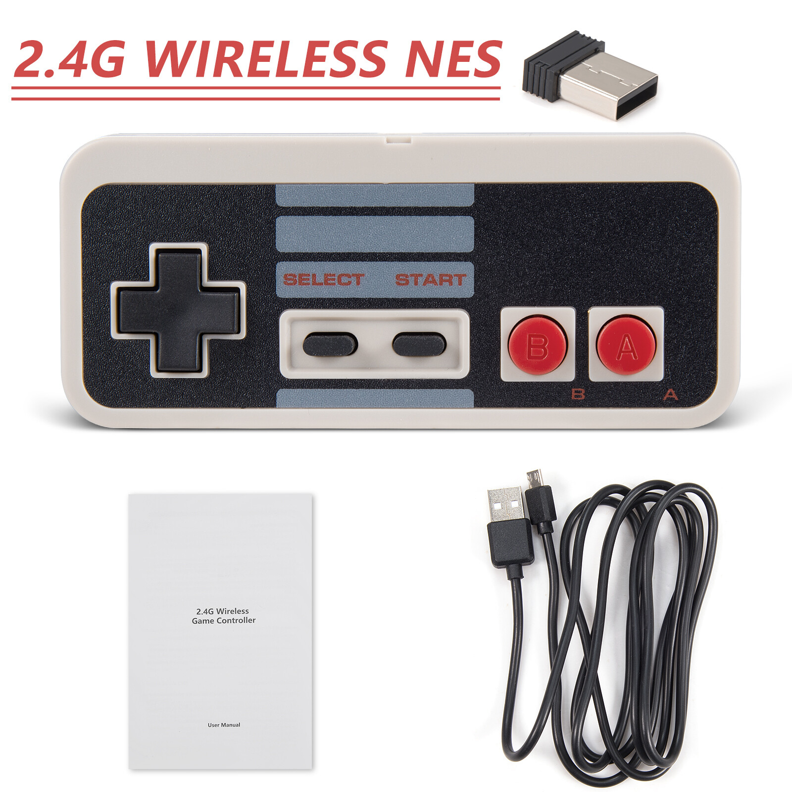 2.4G Wireless SNES / NES Controller Gamepad &USB For PC MAC Windows Raspberry Pi