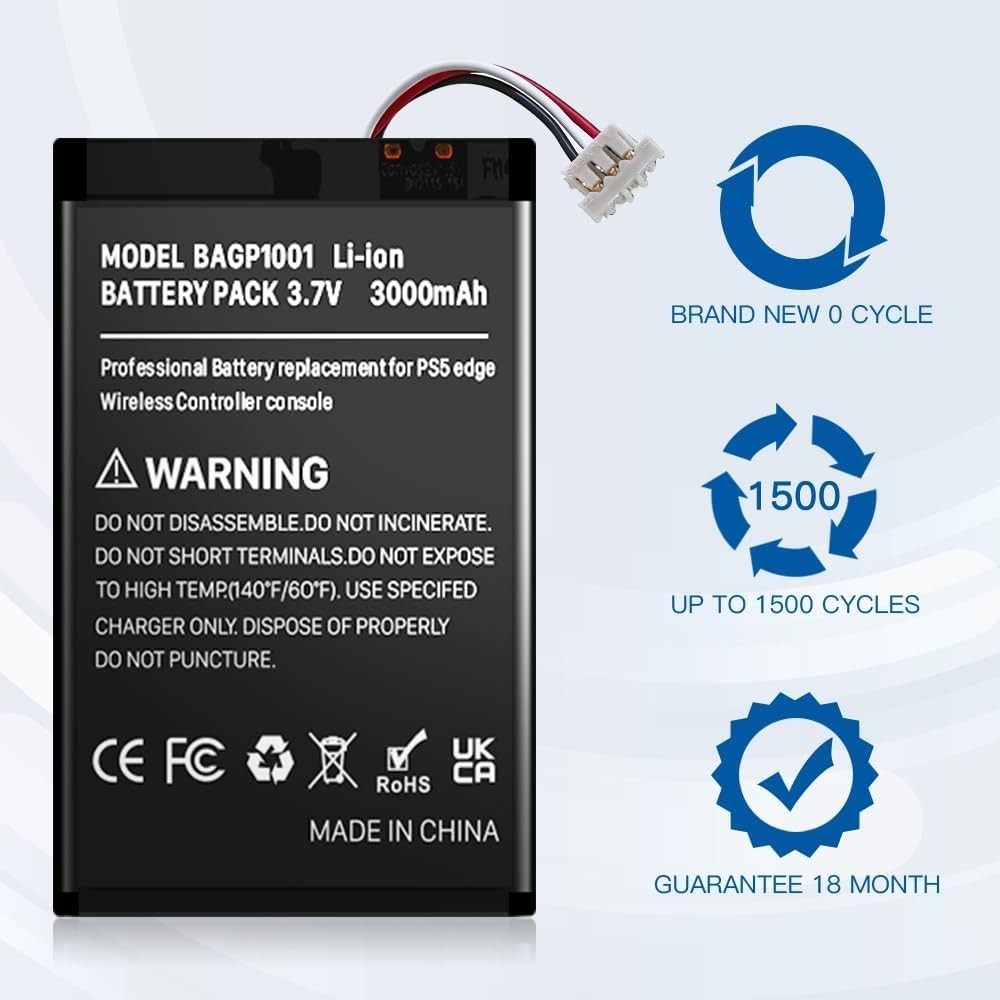 (2 Pack) 3000mAh Battery for Sony PlayStation Dualsense Edge Controller, Upgr…