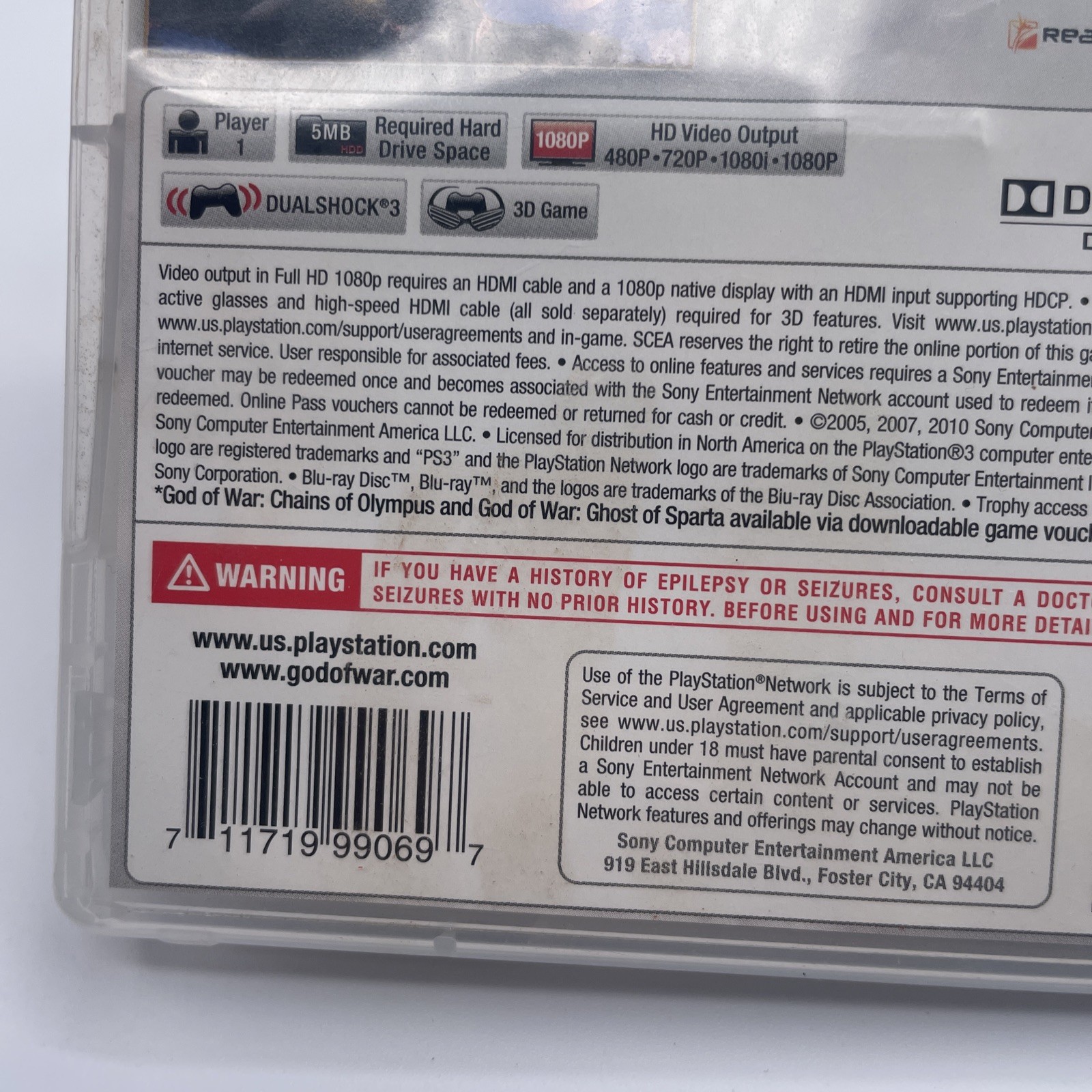 God Of War Saga PlayStation 3 PS3 Tested Working Excellent