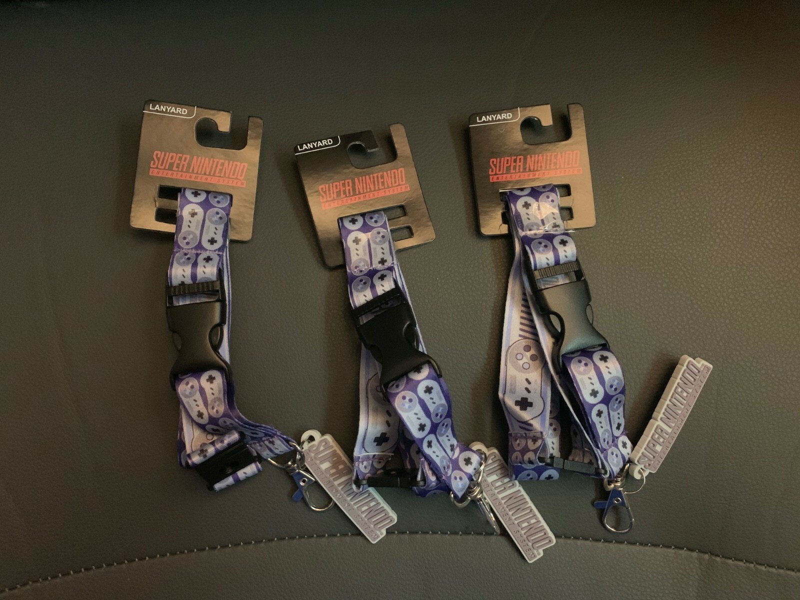 Lot of 3 Super Nintendo Entertainment System Lanyards New