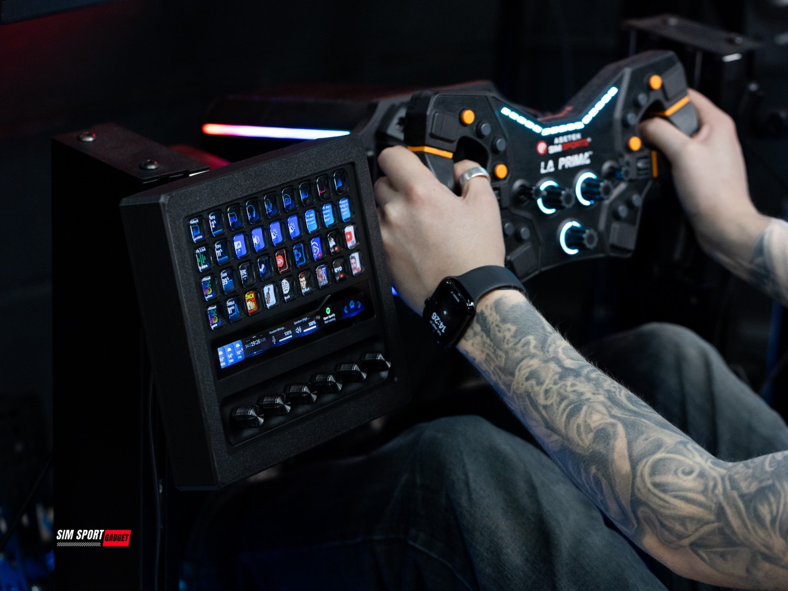 Stream Deck + XL Enclosure with Metal Swivel Mount for Sim Racing Rig