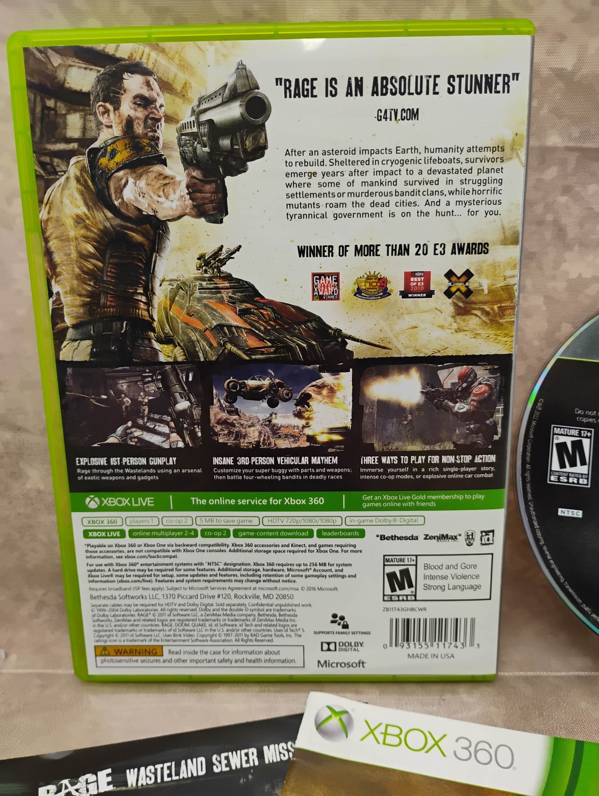 Rage [Xbox 360] *Manual & Refurb Discs* Games