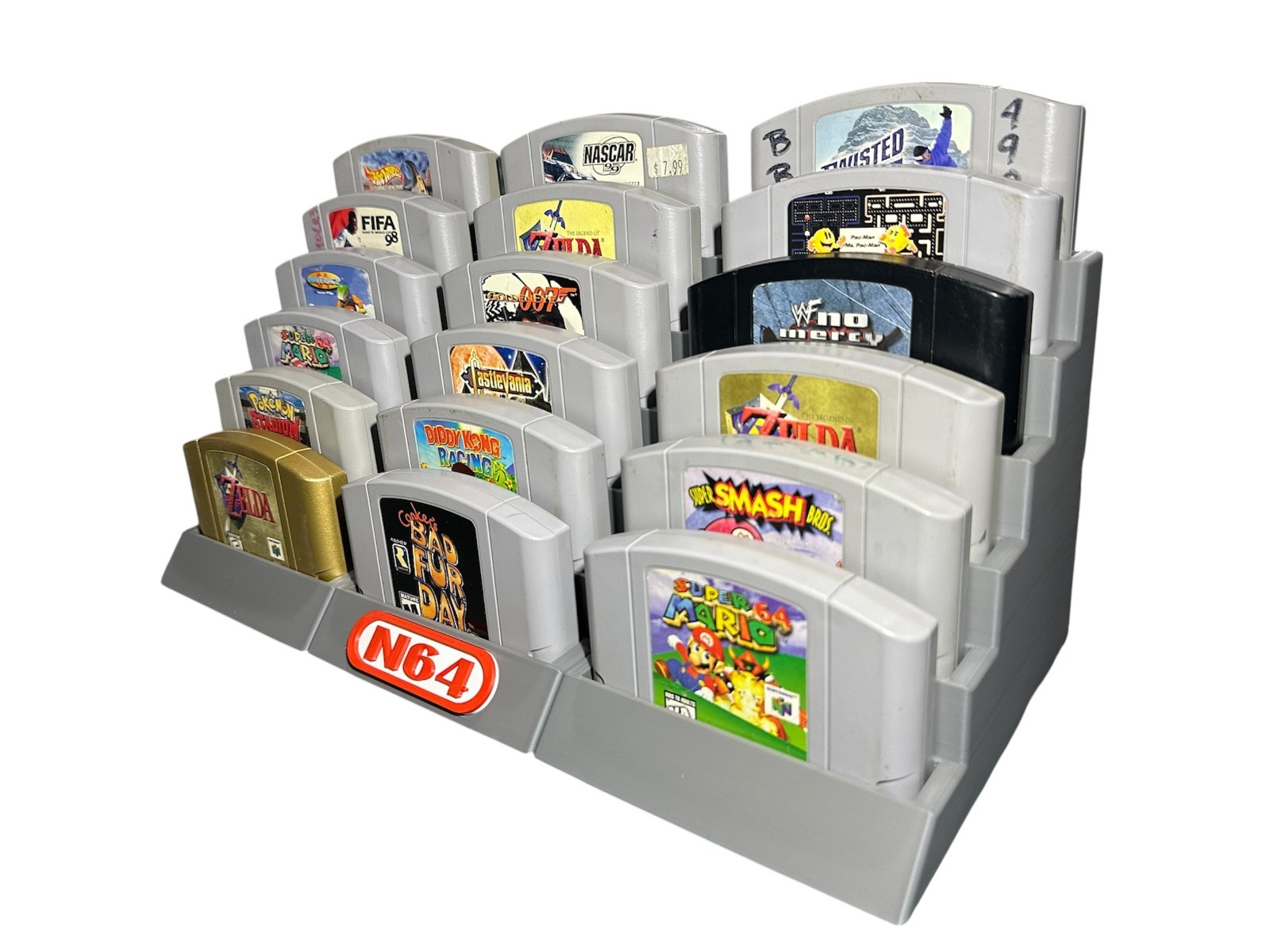 N64 Nintendo 64 Game Cartridge Display Stand Modular Expandable 3D Printed