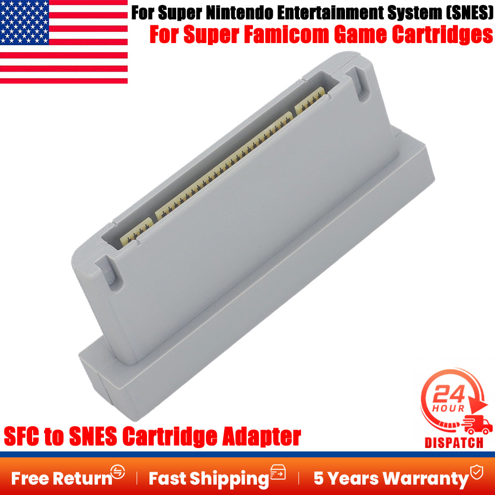 New! SFC ⇄ SNES Cartridge Adapter For Super Nintendo & Super Famicom Plug-In US