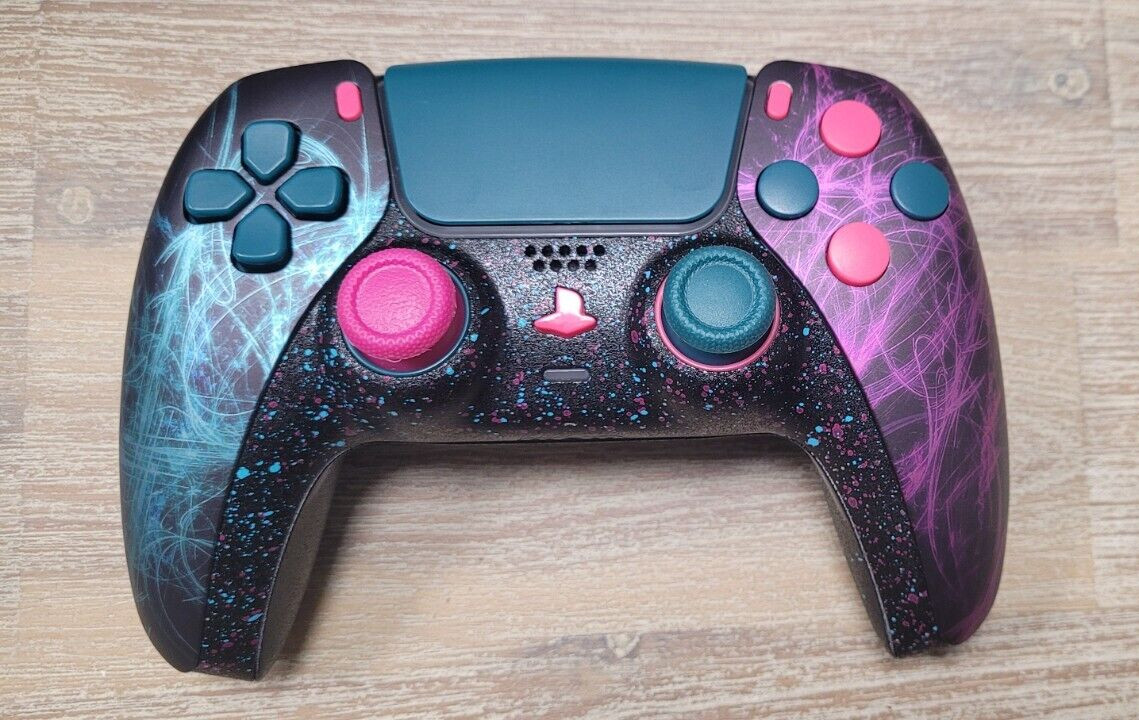 PLAYSTATION/PS5 CUSTOM MULTI COLOR SPLATTER & TEXTURED CONTROLLER💗