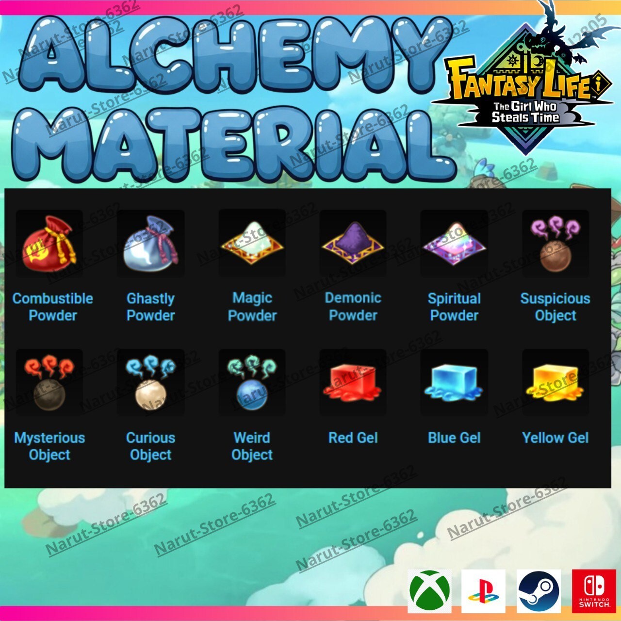 Fantasy Life I: Alchemy Material Bundle🌟 crafting The Girl Who Steals the Time