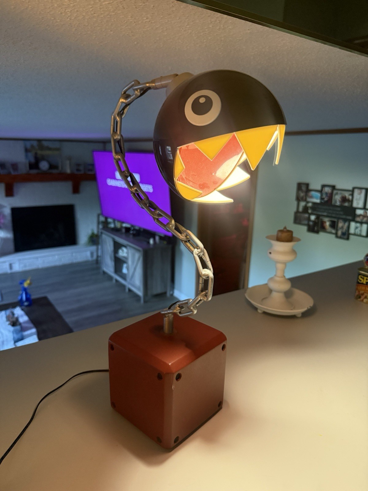 Rare Super Mario Brothers Bros Chain Chomp Lamp Light Game Room Collectible Nice