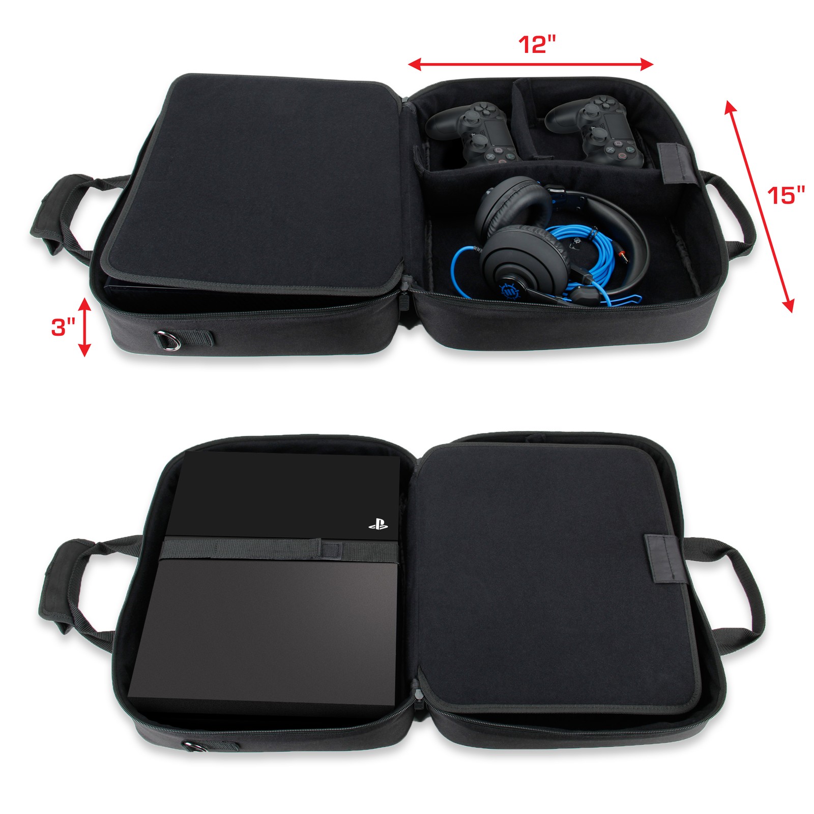 USA GEAR Case for Sony PlayStation 4 Pro / PS4 Pro 4K Travel Case Carrying Bag