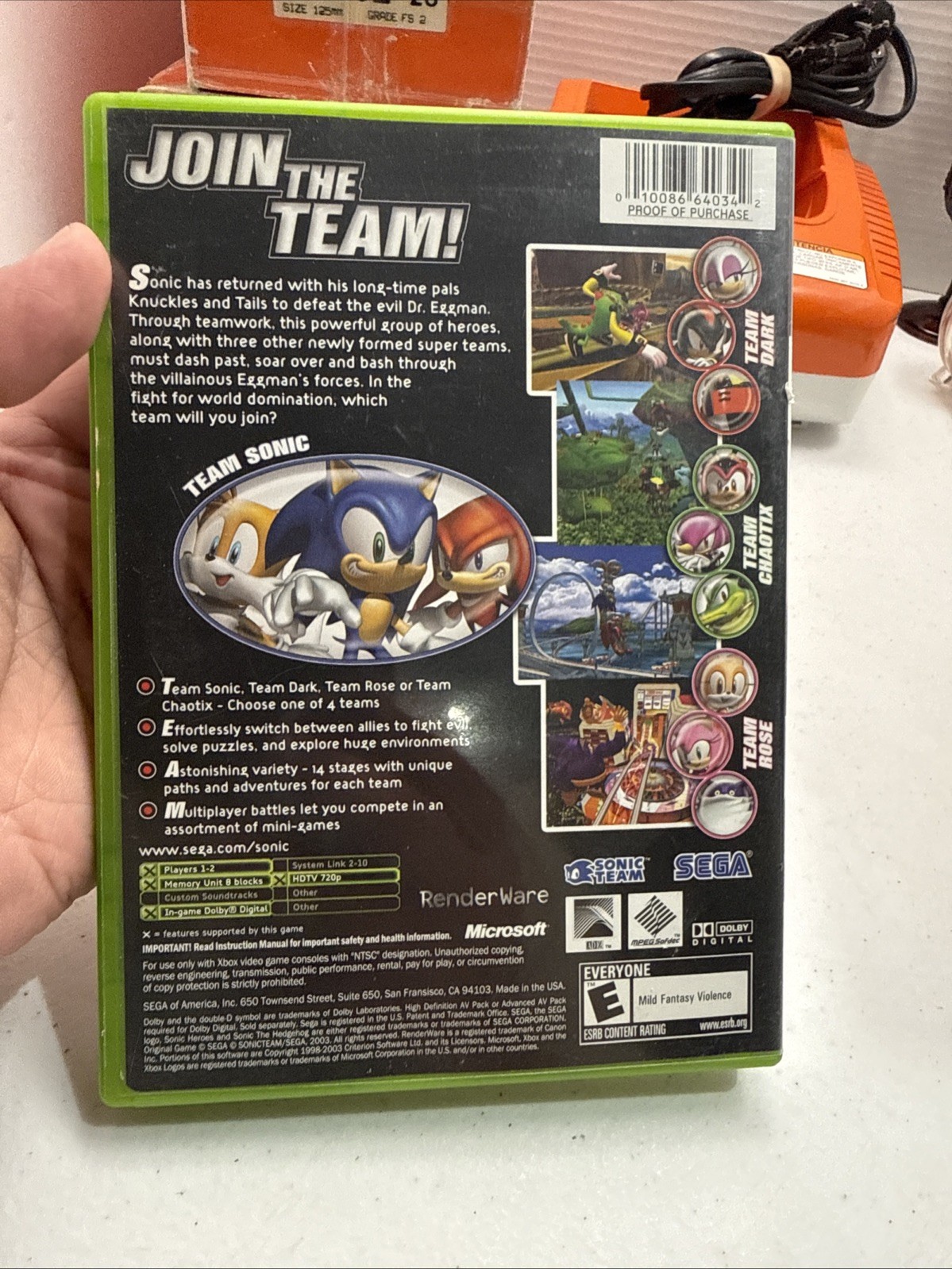 Sonic Heroes (Microsoft Xbox, 2004) Cib