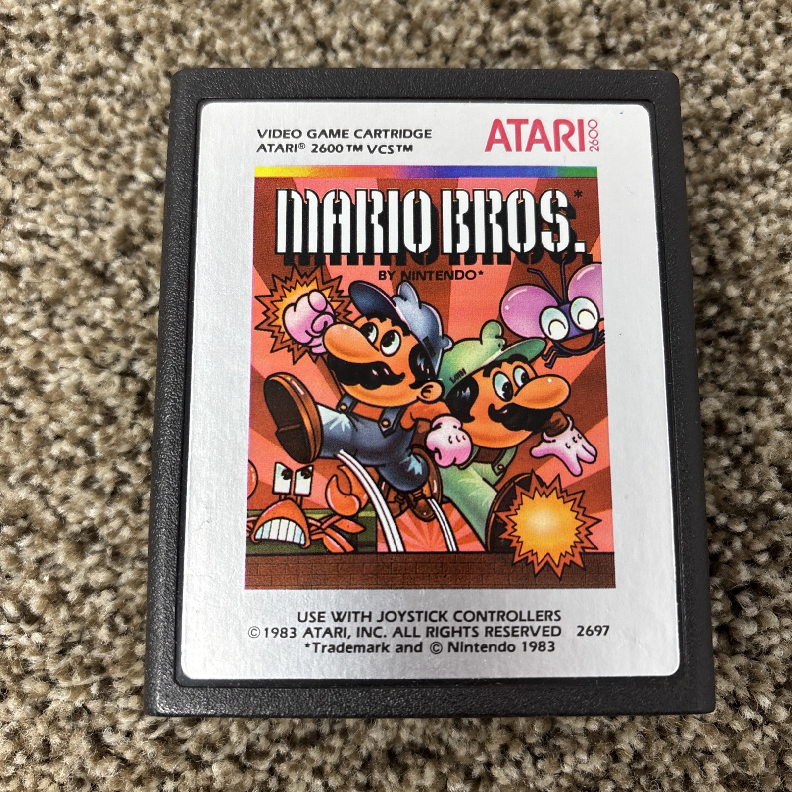 Mario Bros. (Atari 2600, 1983) Cartridge, Manual And Box Complete CIB Tested
