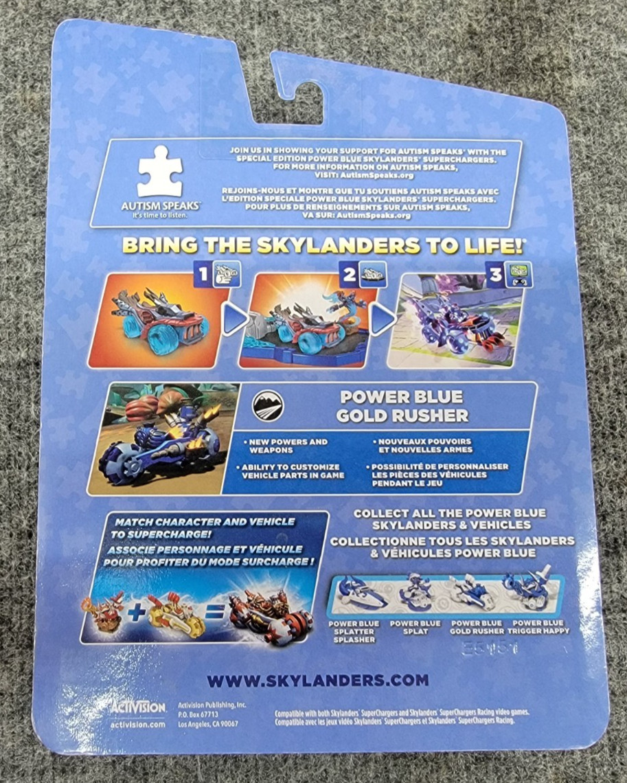 Activision Skylanders Superchargers Power Blue Gold Rusher Vehicle