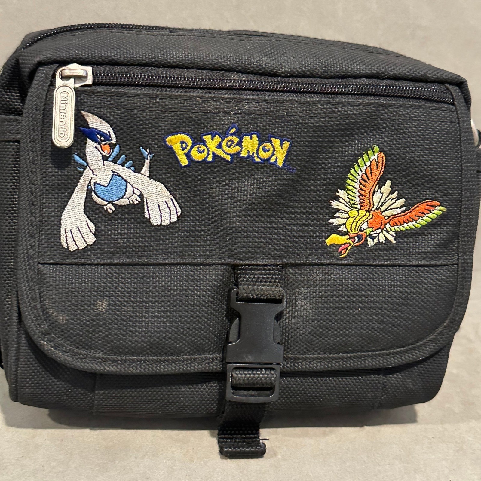 Vintage Nintendo Pokemon Lugia Ho-Oh Game Boy Color Bag Fanny Pack Black Canvas