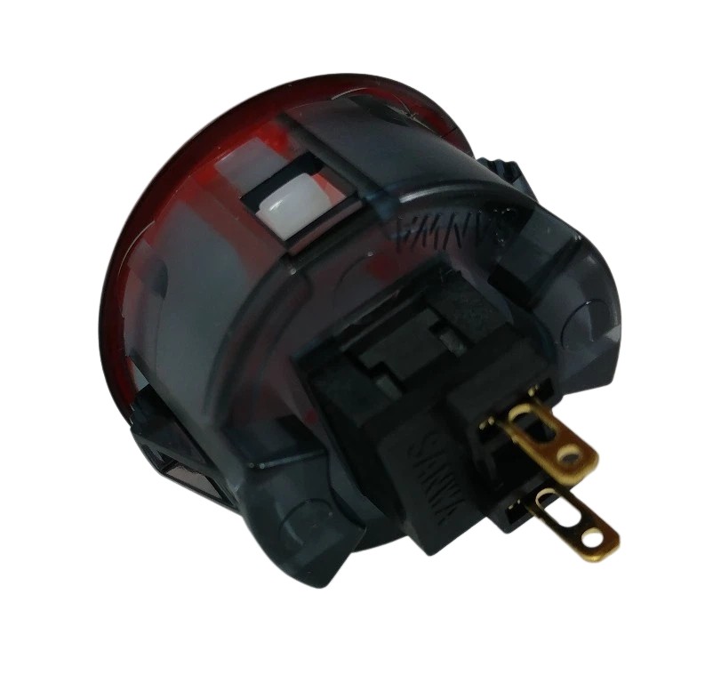 Japan Sanwa Clear Black Red Buttons x 1pc OBSC-30-CS/CR Video Arcade Parts