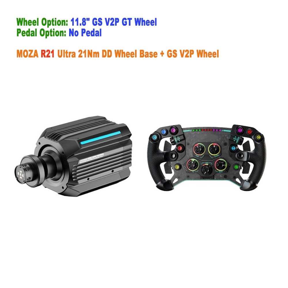 MOZA R21 21Nm Direct Drive Wheel Base Force Feedback Racing Kit Wheel & Pedal