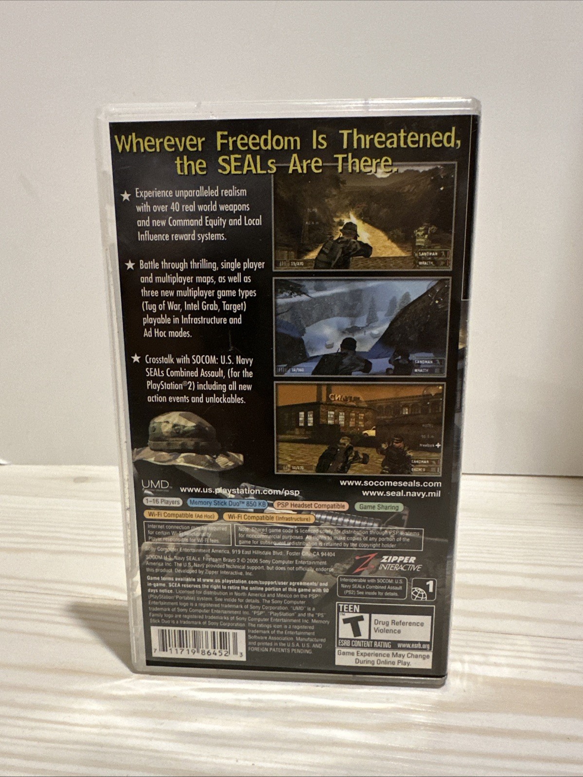 PlayStation PSP SOCOM U.S. Navy Seals Fireteam Bravo 2 Black Label Complete Box