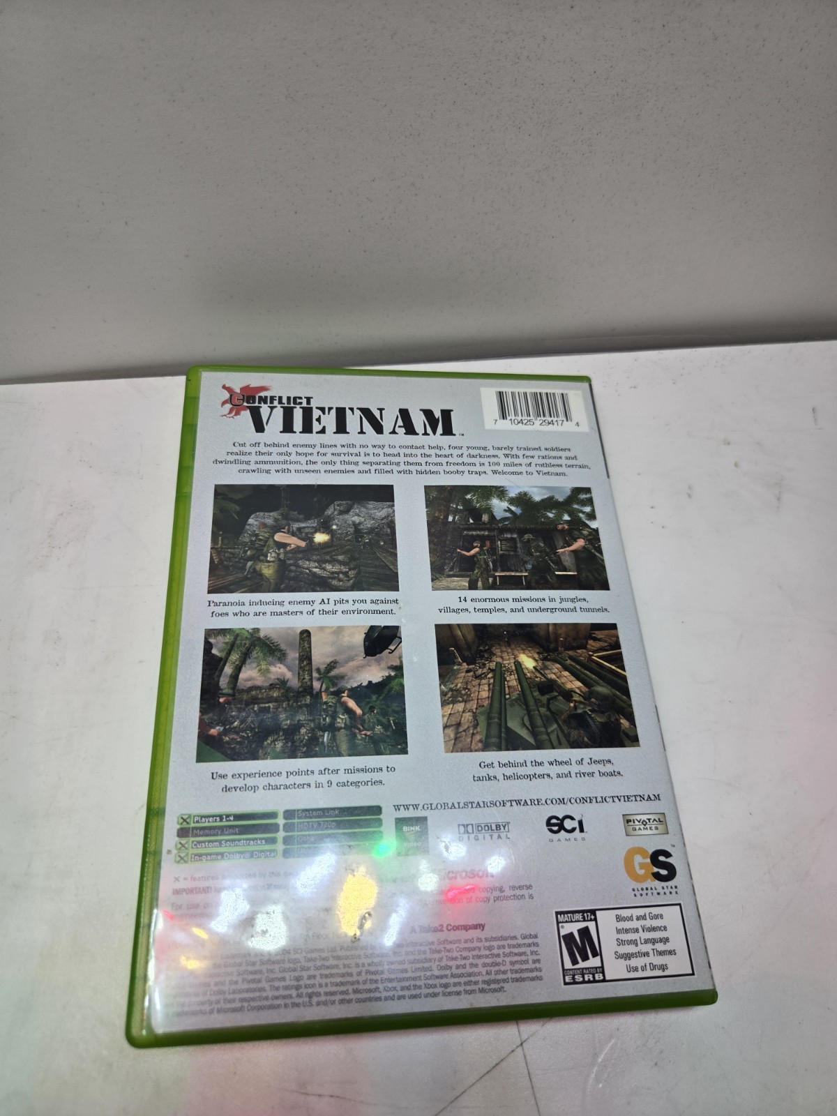 Conflict: Vietnam (Microsoft Xbox, 2004), complete case, disc and manual