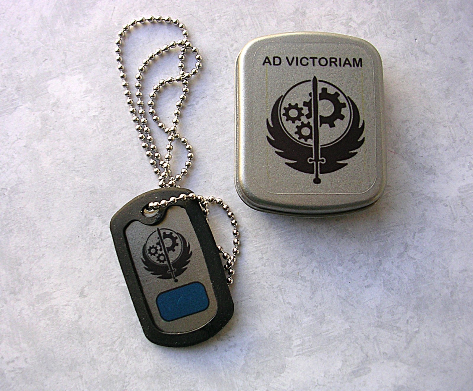 Brotherhood of Steel Dog tag custom mini tin Cosplay Prop