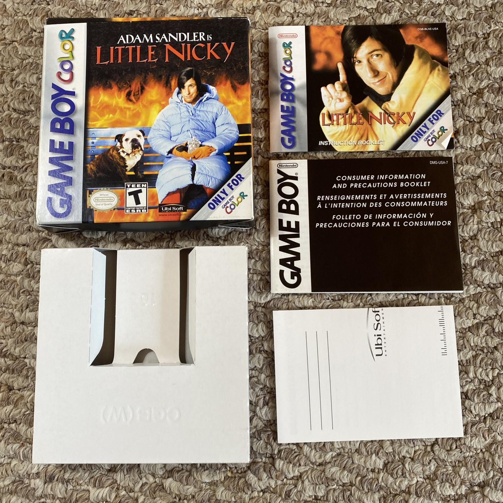 Little Nicky (Nintendo Game Boy Color, 2000) In Box w/ Manual Reg Card NO GAME