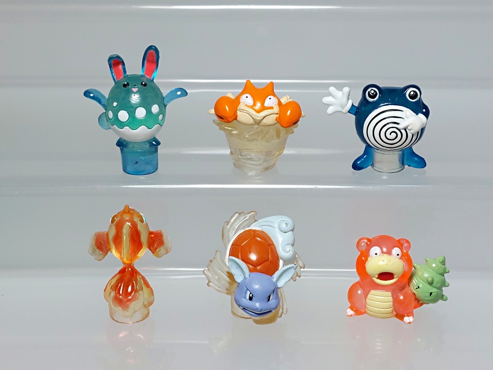 Pokemon FC Stadium & Battle Museum Clear Figure Krabby Slowbro Bandai 0.8-1.3in