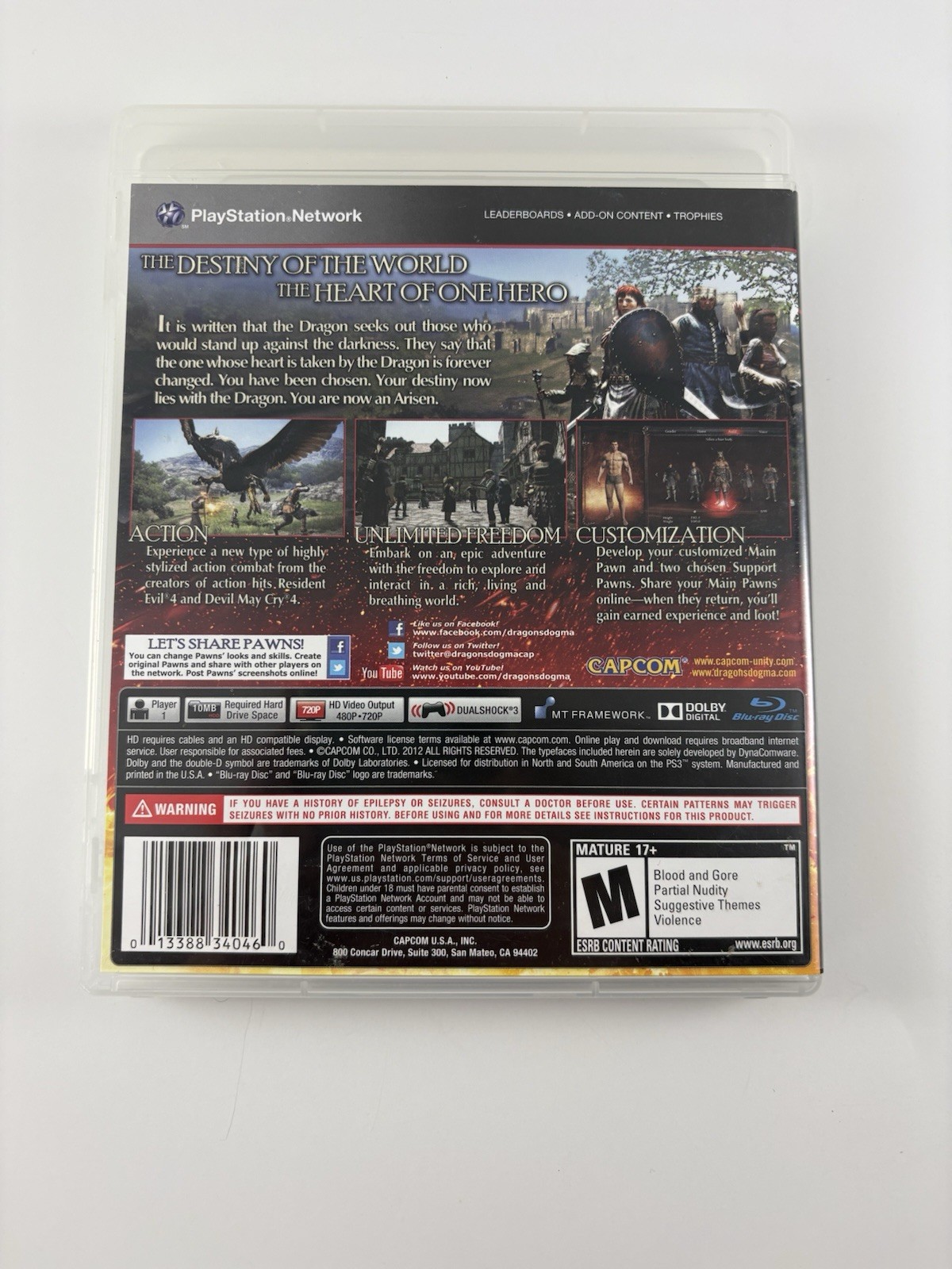 Dragon’s Dogma (Sony PlayStation 3, 2012) – CIB, Tested, 1Yr Warranty