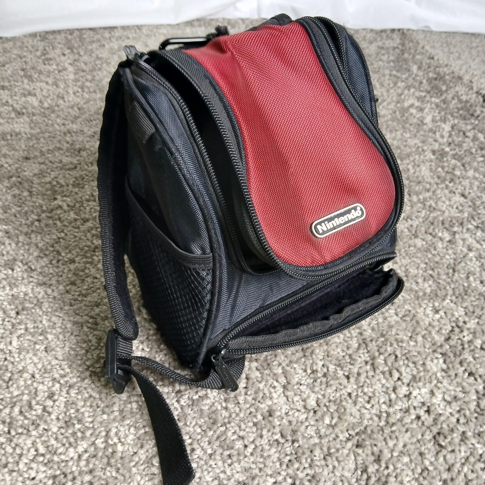 Nintendo DS Travel Backpack Bag Red Black Console Carrying Case Accessory