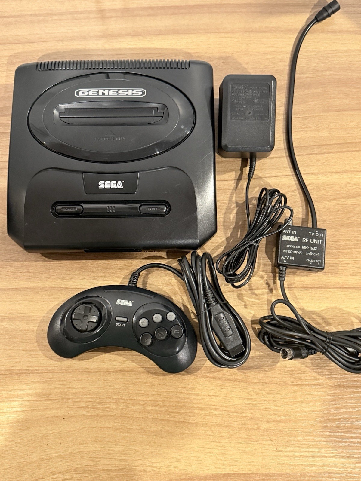 SEGA Genesis Model 2 Black Console 6-Button Controller MK-1631 Cleaned Tested