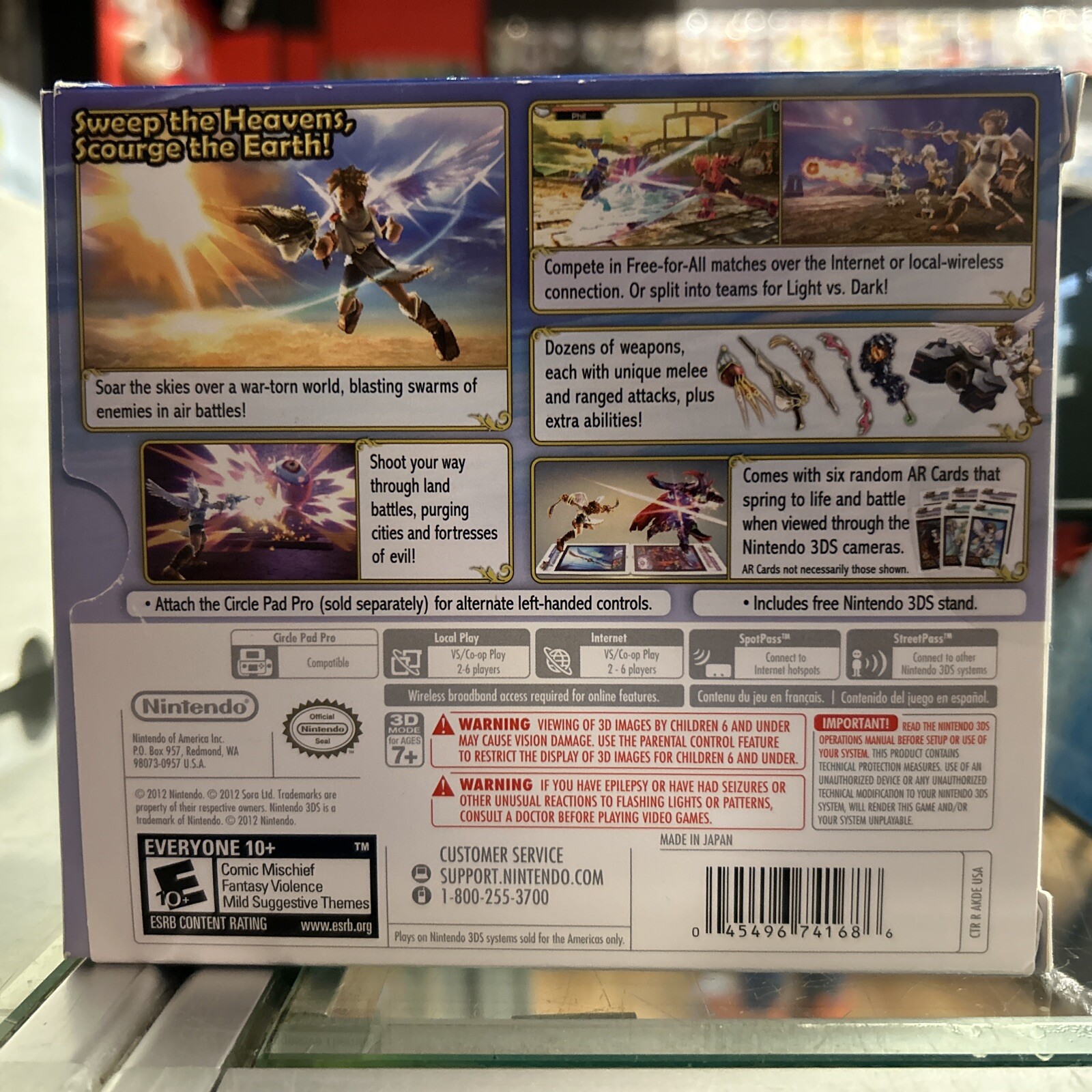 Kid Icarus Uprising (nintendo 3DS, 2012) complete in the box great piece