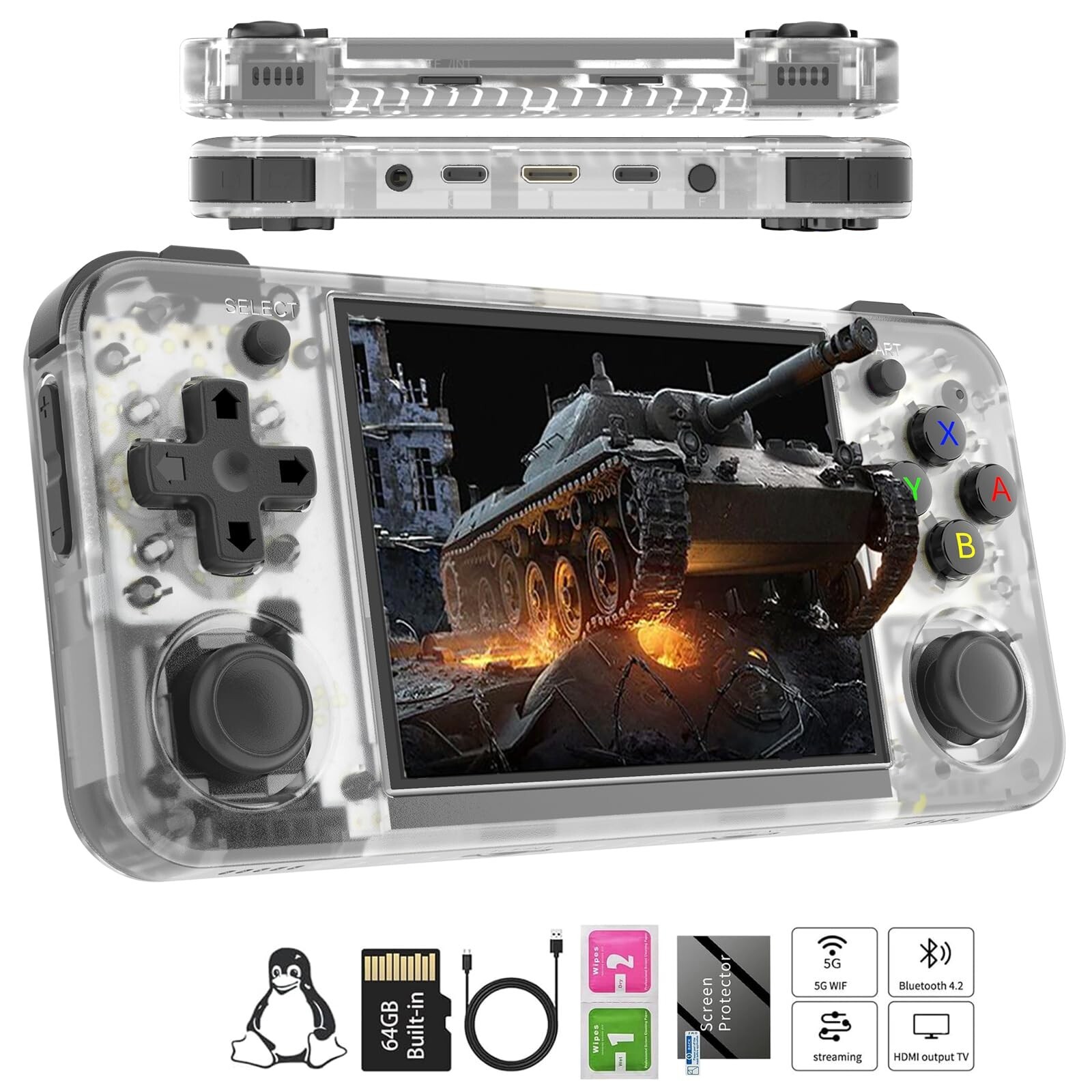 RG35XX H Retro Handheld Game Consoles rg35xxh Retro Gaming Console with 3300m…