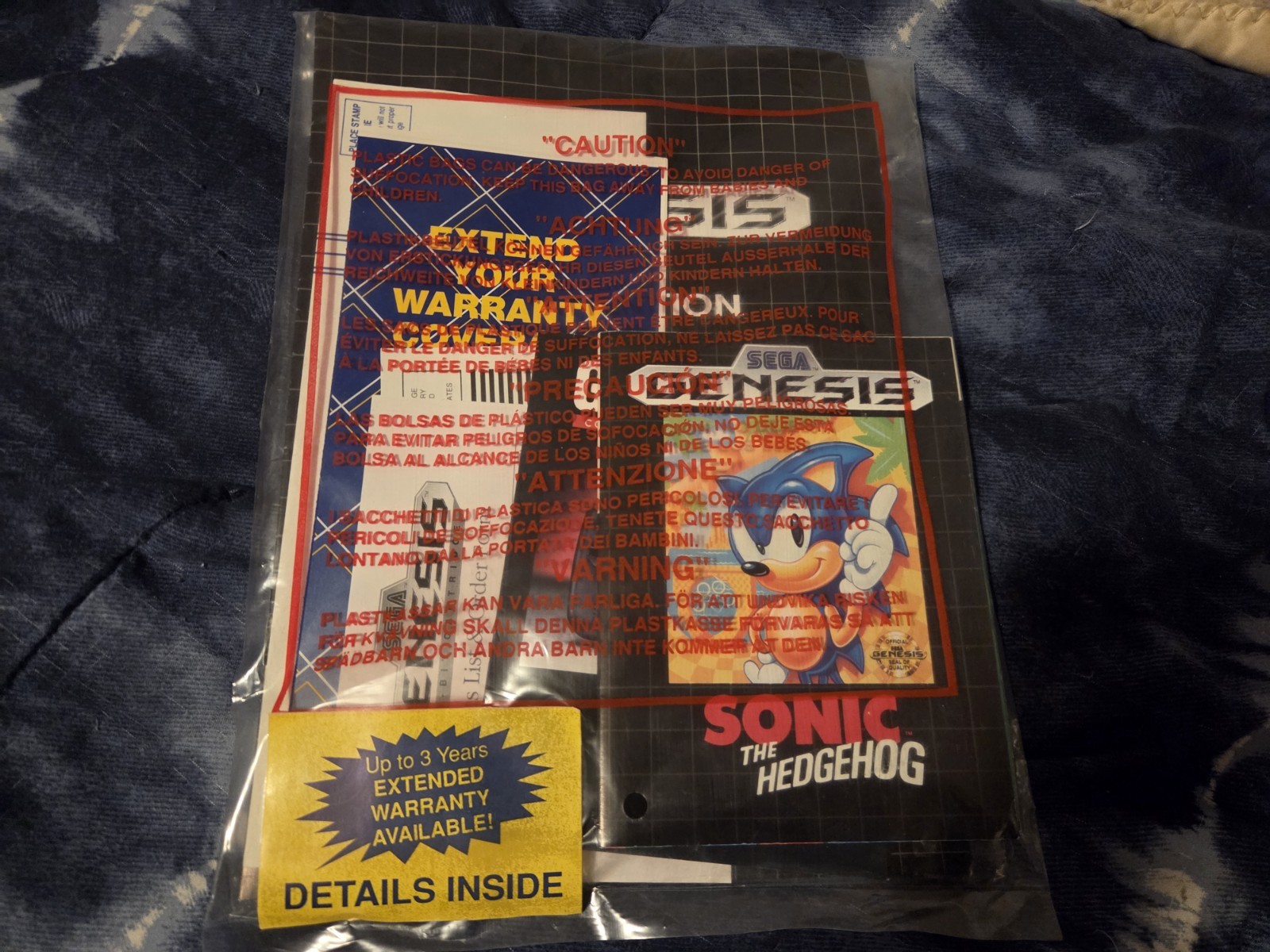 Sega Genesis Original Box *NO CONSOLE*, warranty card, Sonic & Operations manual
