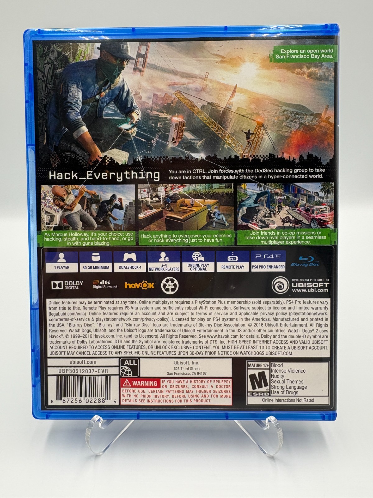 Watch Dogs 2 – Sony PlayStation 4 PS4 – CIB w/ Inserts – Tested – Free Shipping