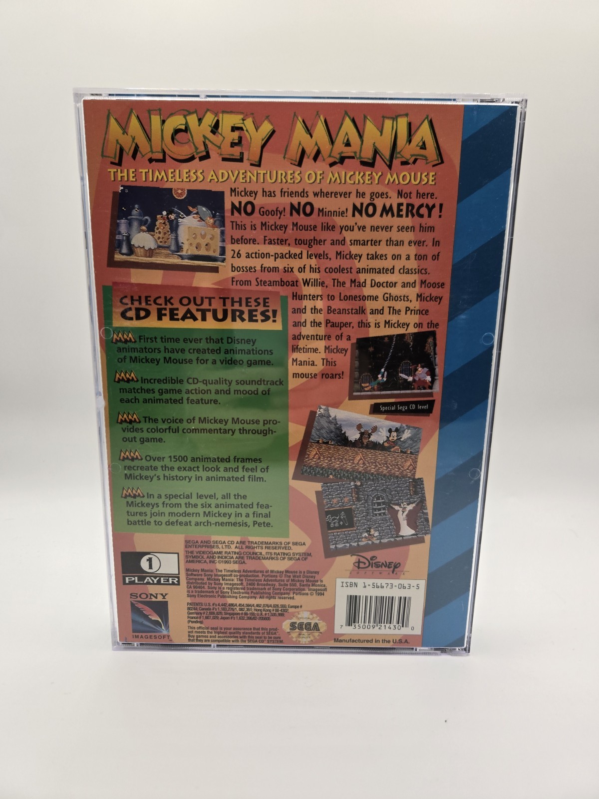 Mickey Mania: The Timeless Adventures of Mickey Mouse (Sega CD, 1994) CIB