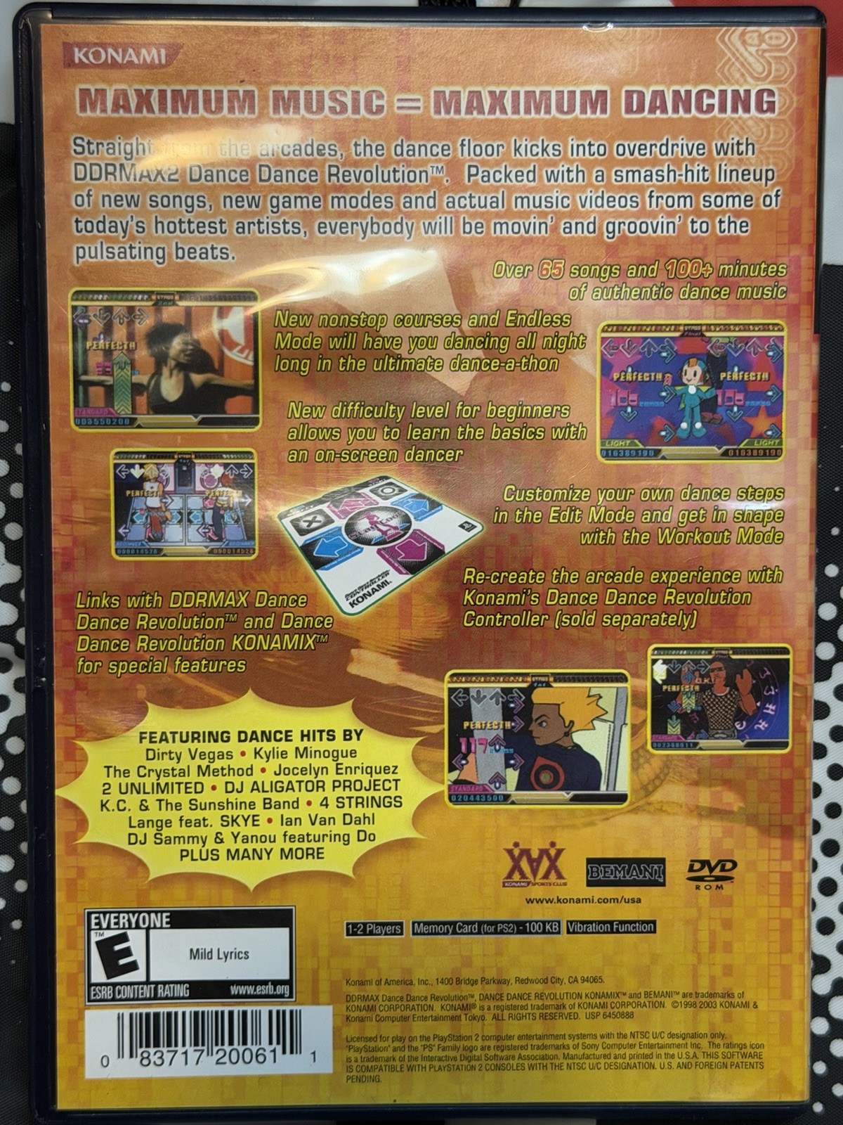 DDRMAX2 Dance Dance Revolution PS2 + 2x Konami Stay Cool Dance Pads Bundle