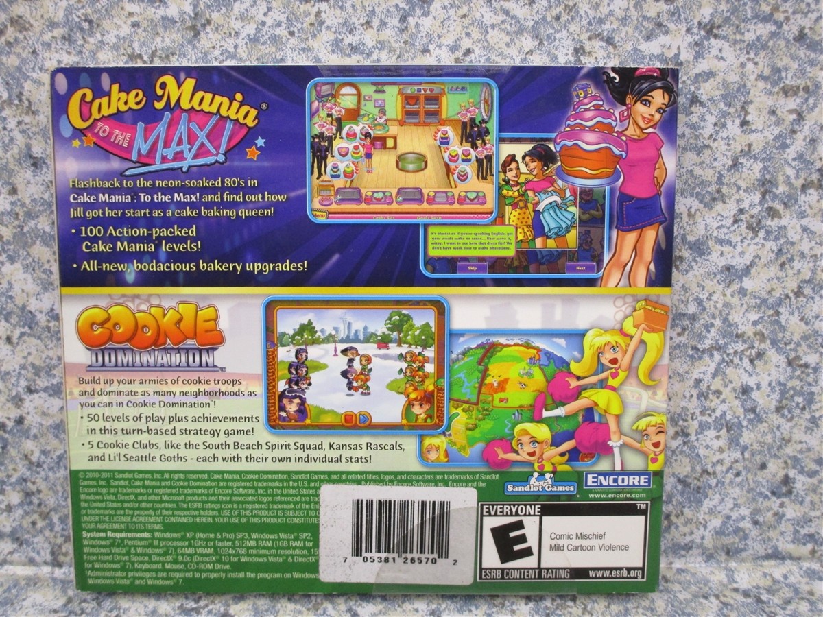 Video Game PC Cake Mania to the MAX & Cookie Domination NEW SEALED