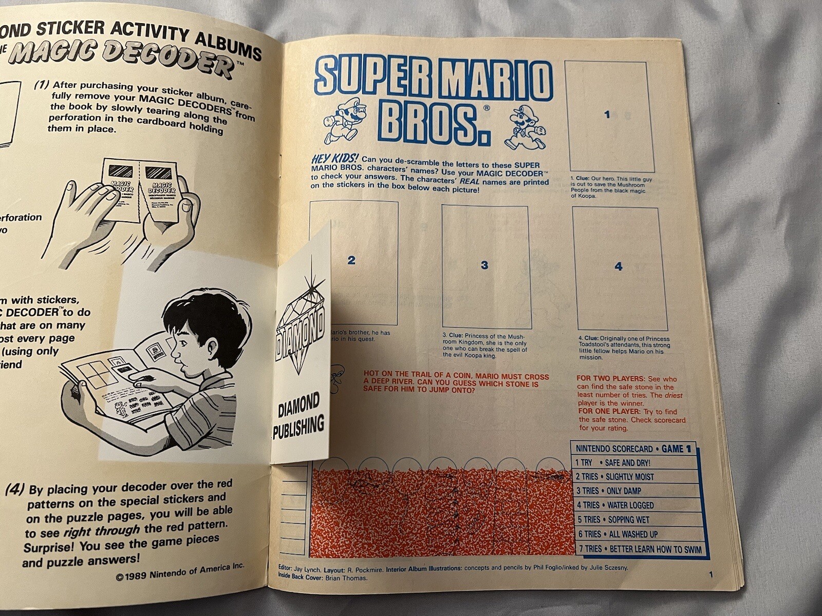 1989 Nintendo Sticker Box and Album Book – Diamond Complete Mario Link Zelda￼