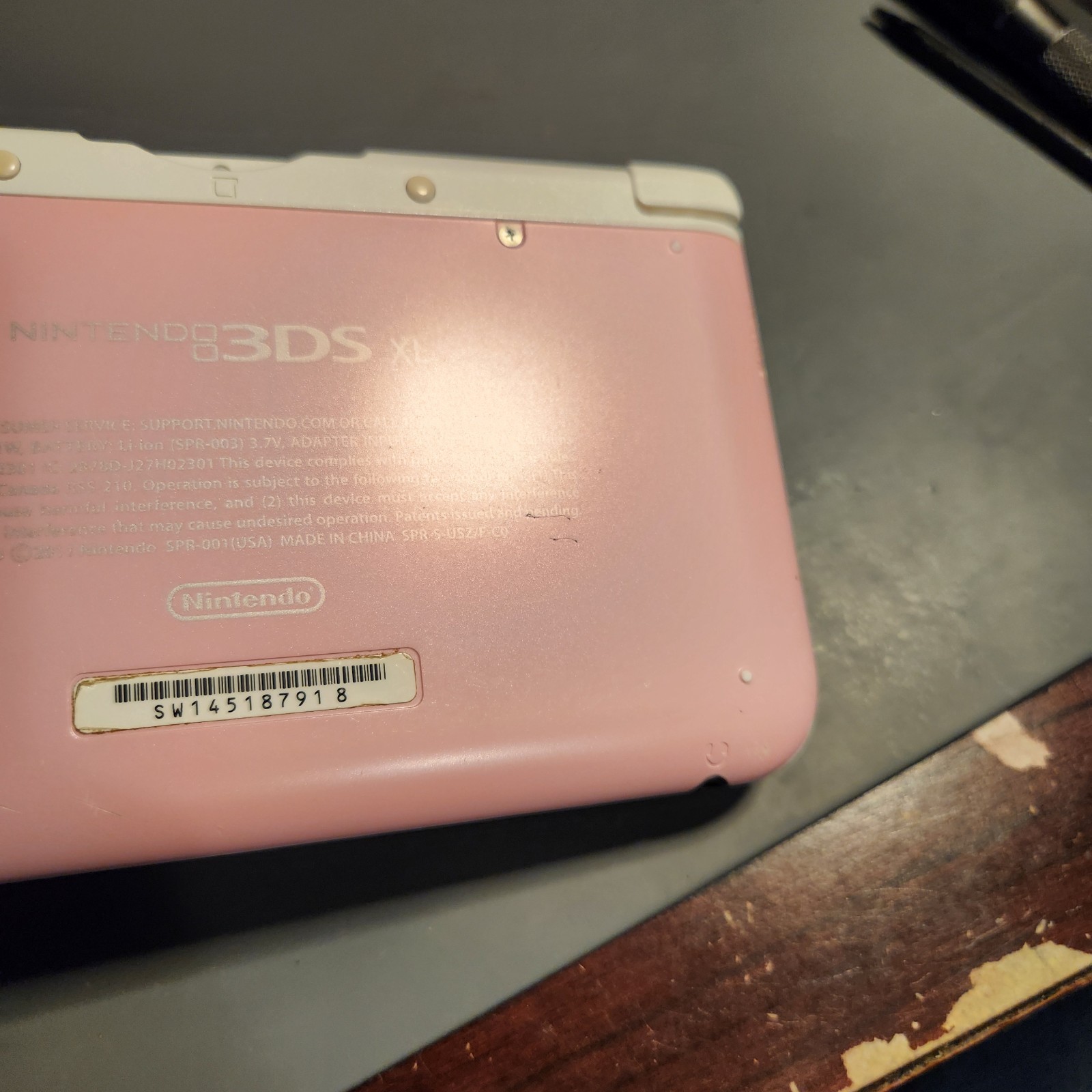 Nintendo 3DS XL White & Pink Handheld System w/Charger FREE Ship!