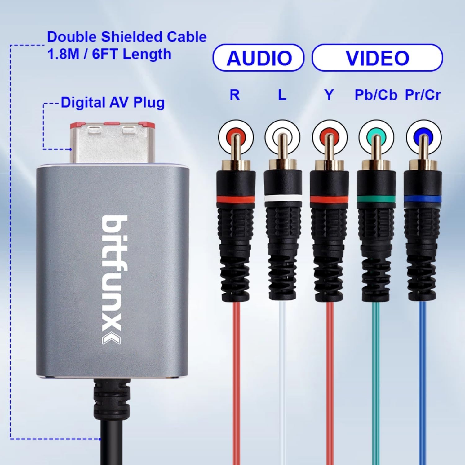 Game cube Component Cable Adapter – Supports RGBS/VGA to Component Video (3RCA)