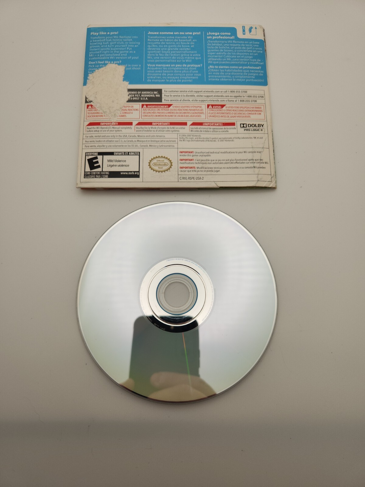Wii Sports Nintendo Wii 2006 Original Cardboard Sleeve Complete w/ Manual